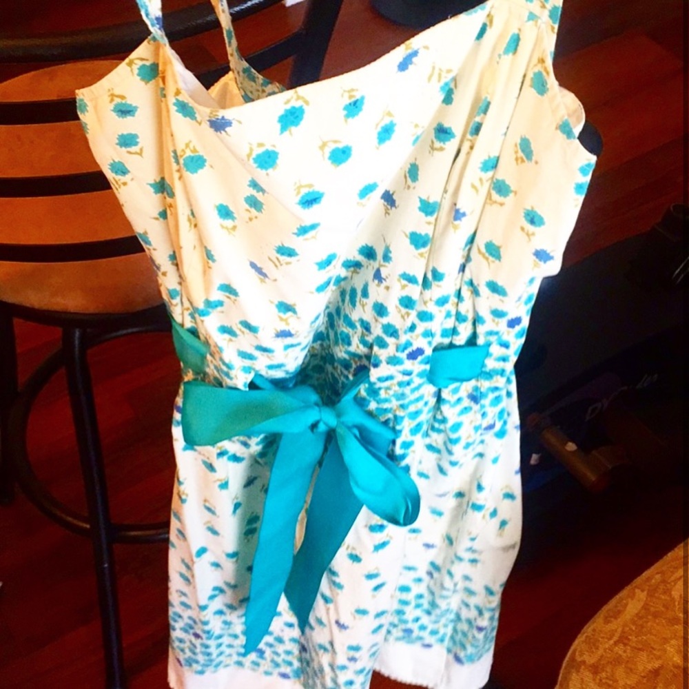 Blue & cream floral summer dress